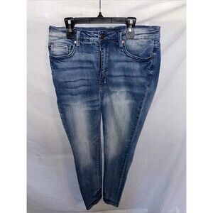 Judy Blue Women’s Skinny Leg Jeans Sz 30x28 Blue Faded Front Streetwear Western